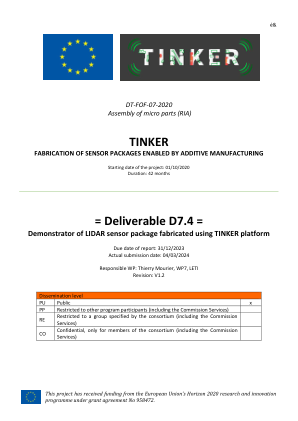 TINKER = 可交付成果 D7.4 =